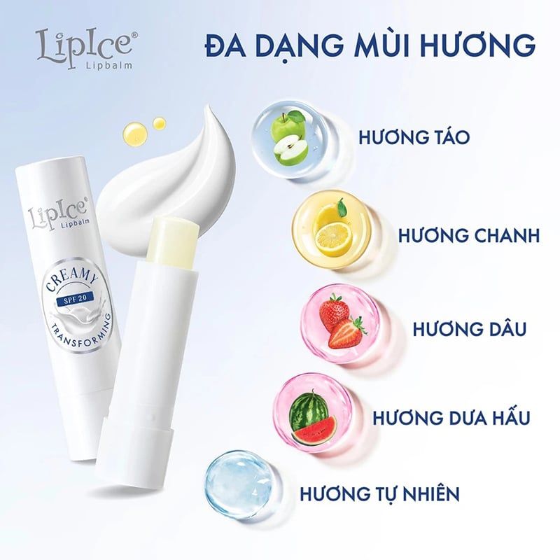 Son Dưỡng Không Màu LipIce Chuyển Kem Mịn Creamy Lipbalm