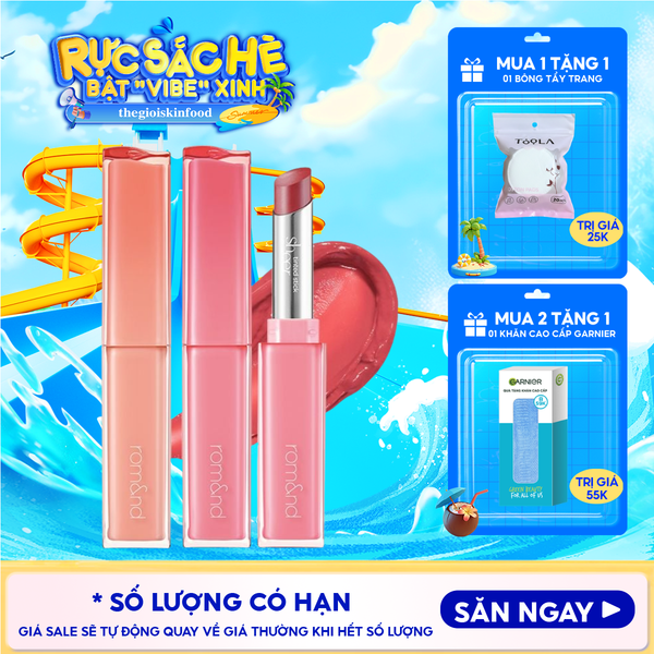  Son Thỏi Bóng Căng Mọng, Mềm Môi Romand Sheer Tinted Stick 2g 