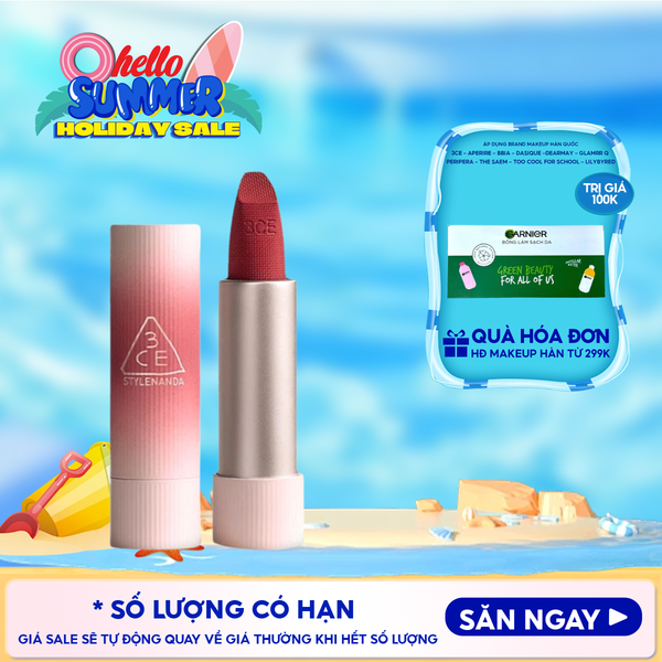  Son Thỏi 3CE Mịn Lì, Mềm Môi Cashmere Hug Lipstick 3.5g 