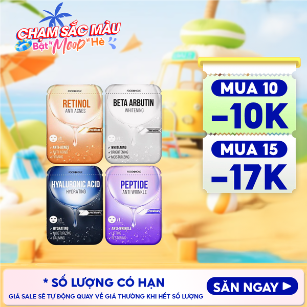  [4 GIẢI PHÁP] Mặt Nạ Foodaholic Hỗ Trợ Dưỡng Trắng, Dưỡng Ẩm, Hạn Chế Lão Hóa Mask 23ml 