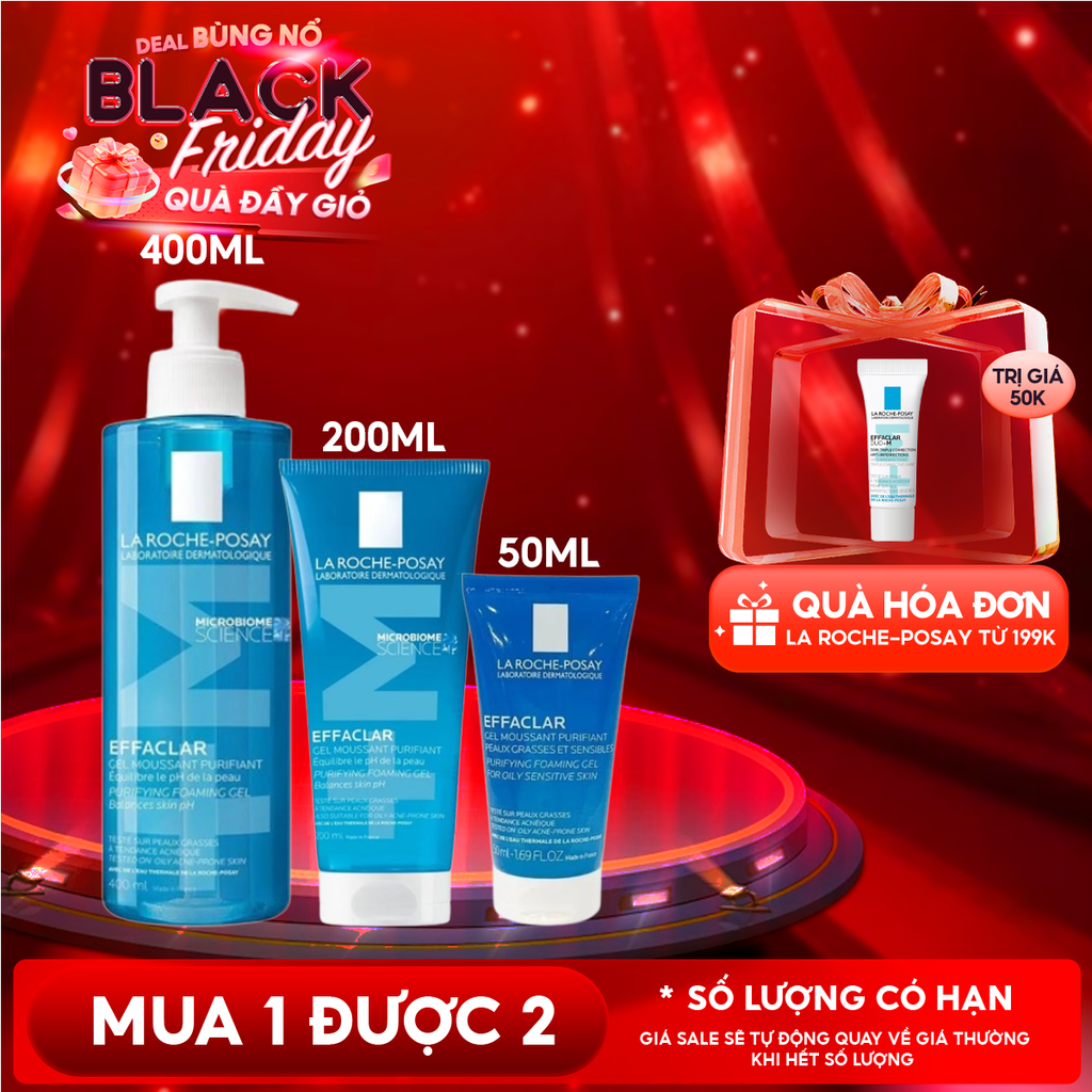 Sữa Rửa Mặt La Roche-Posay Dạng Gel Cho Da Dầu Mụn Effaclar Purifying Foaming Gel For Oily Sensitive Skin