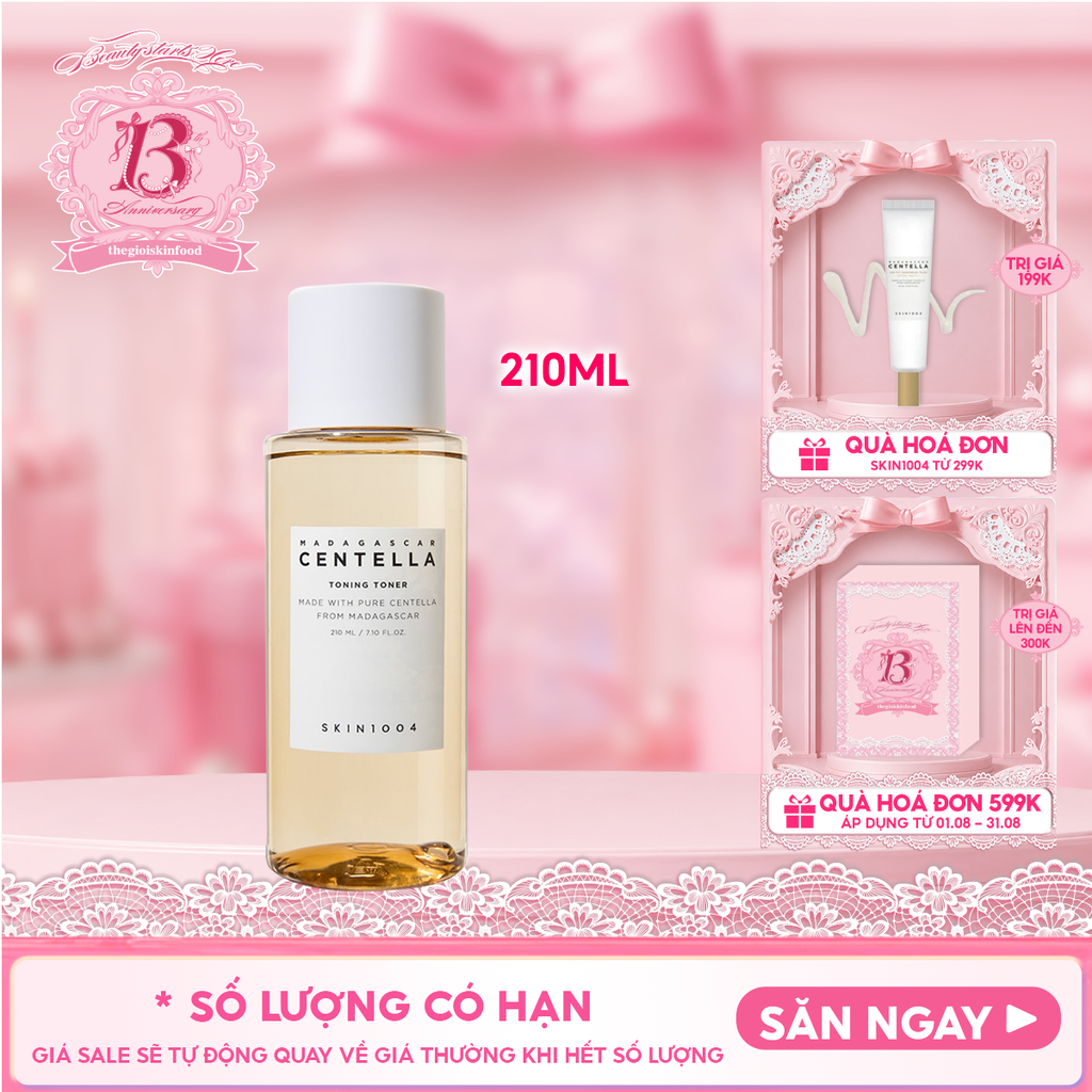 Nước Hoa Hồng Skin1004 Giúp Cân Bằng, Hỗ Trợ Dưỡng Trắng Da Chiết Xuất Rau Má Madagascar Centella Toning Toner 210ml