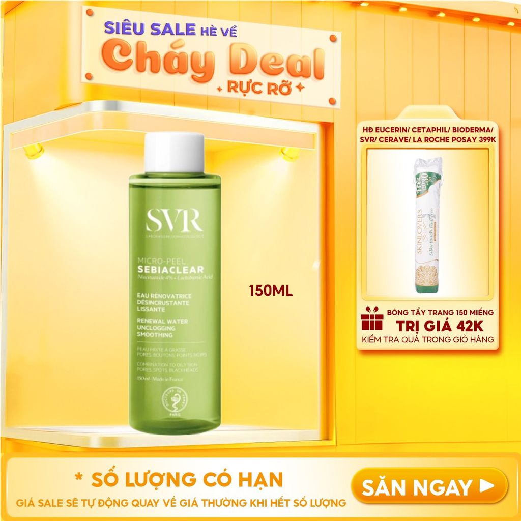 Nước Hoa Hồng SVR Dành Cho Da Dầu Mụn Sebiaclear Micro Peel 150ml