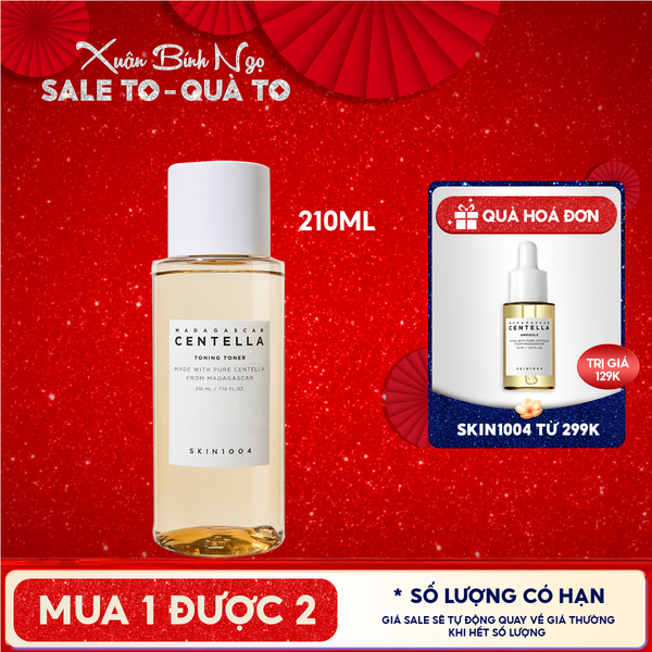  Nước Hoa Hồng Skin1004 Giúp Cân Bằng, Hỗ Trợ Dưỡng Trắng Da Chiết Xuất Rau Má Madagascar Centella Toning Toner 210ml 