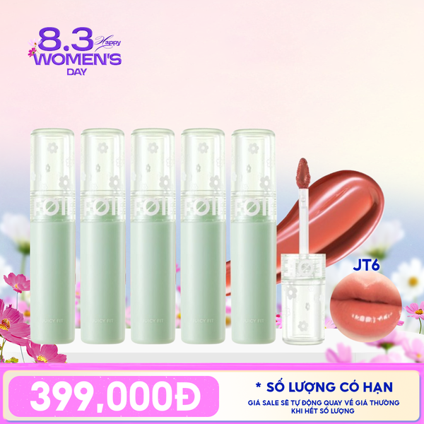  [PACK TIẾT KIỆM 13%] 5 Son Tint Bóng FOIF Thuần Chay, Ẩm Mọng, Bền Màu Juicy Fit Tint 