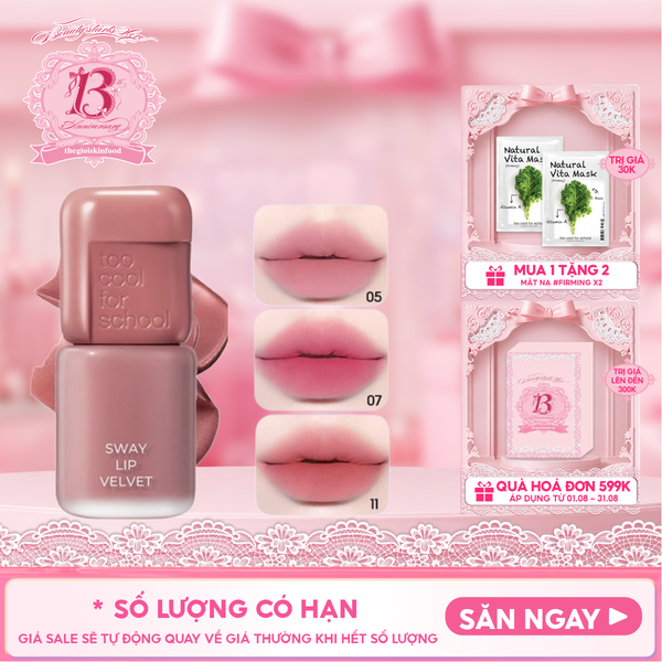  Son Bùn Lì Mờ Too Cool For School Sway Lip Velvet 3.3g 