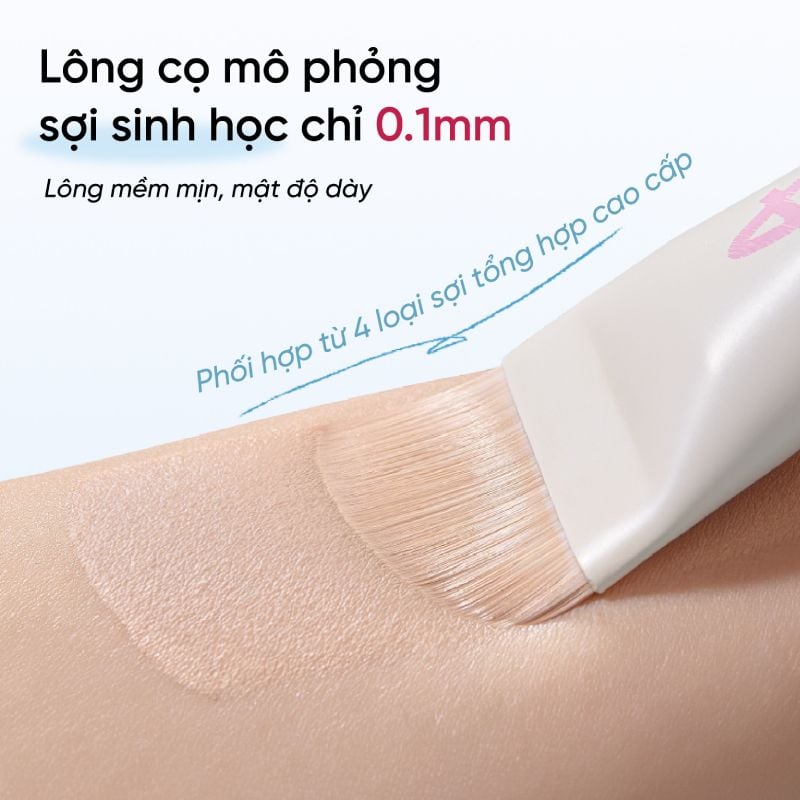 Cọ Tán Nền Amortals Tiên Cá Đầu Vát, Che Phủ Tự Nhiên Fish Tail Slim Arc Foundation Brush