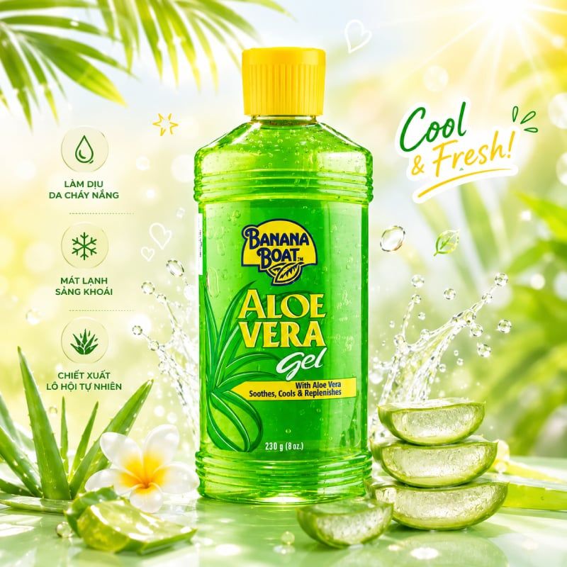 Gel Dưỡng Ẩm Banana Boat Chiết Xuất Lô Hội Cấp Ẩm, Làm Dịu Da Aloe Vera Gel