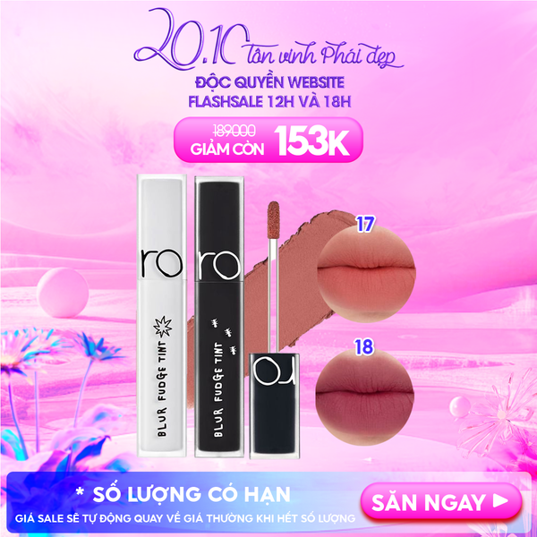  Son Kem Lì Romand Lên Màu Chuẩn, Mịn Môi Blur Fudge Tint 5g 