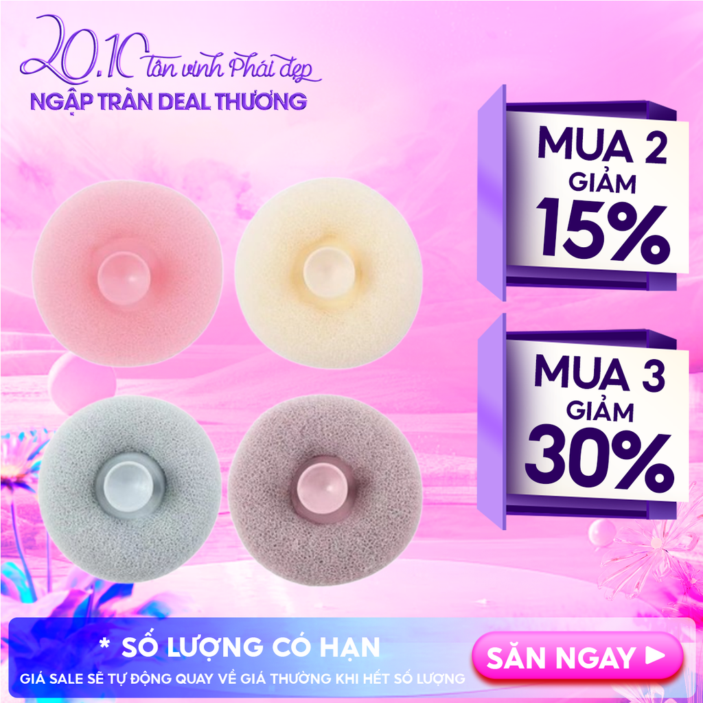 [NHẬP KHẨU] Bông Tắm Tròn Có Tay Cầm, Tạo Bọt Mềm Mịn TOOLA - TLA017 (Màu ngẫu nhiên)