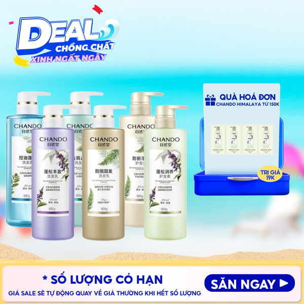  Dầu Gội, Dầu Xả Chando Himalaya Thảo Dược Làm Sạch, Làm Phồng Tóc Kiểm Soát Dầu, Ngăn Ngừa Rụng Tóc 