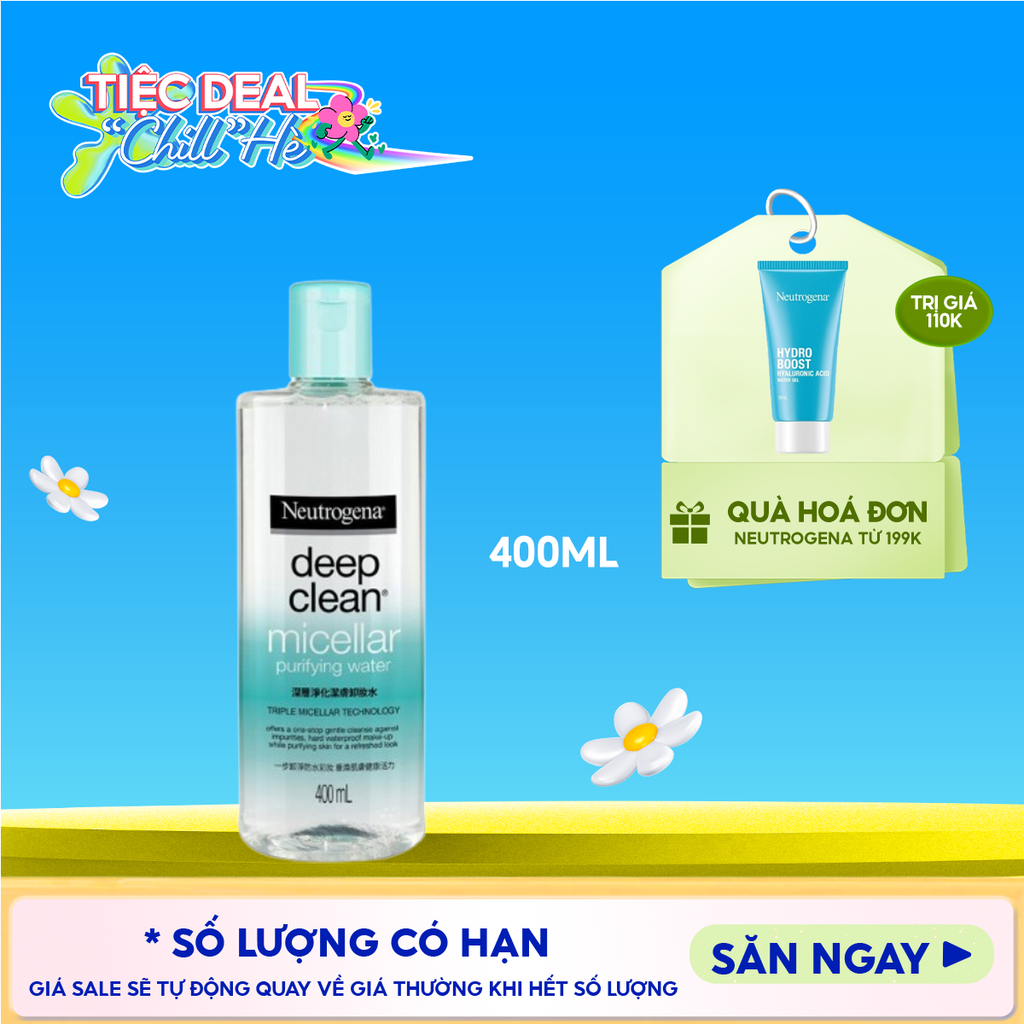 Nước Tẩy Trang Neutrogena Thanh Lọc Và Làm Sạch Sâu Deep Clean Micellar Purifying Water 400ml