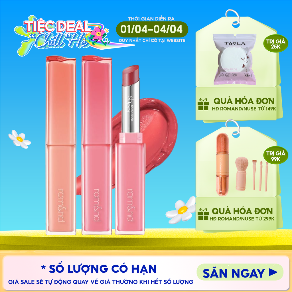 Son Thỏi Bóng Căng Mọng, Mềm Môi Romand Sheer Tinted Stick 2g