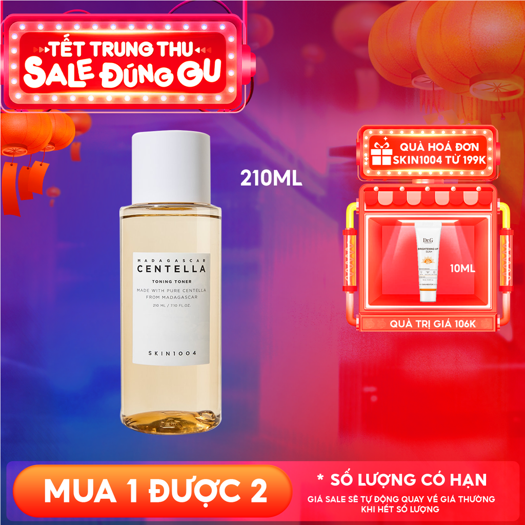 Nước Hoa Hồng Skin1004 Giúp Cân Bằng, Hỗ Trợ Dưỡng Trắng Da Chiết Xuất Rau Má Madagascar Centella Toning Toner 210ml