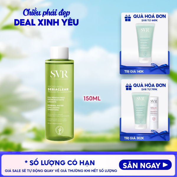  Nước Hoa Hồng SVR Dành Cho Da Dầu Mụn Sebiaclear Micro Peel 150ml 