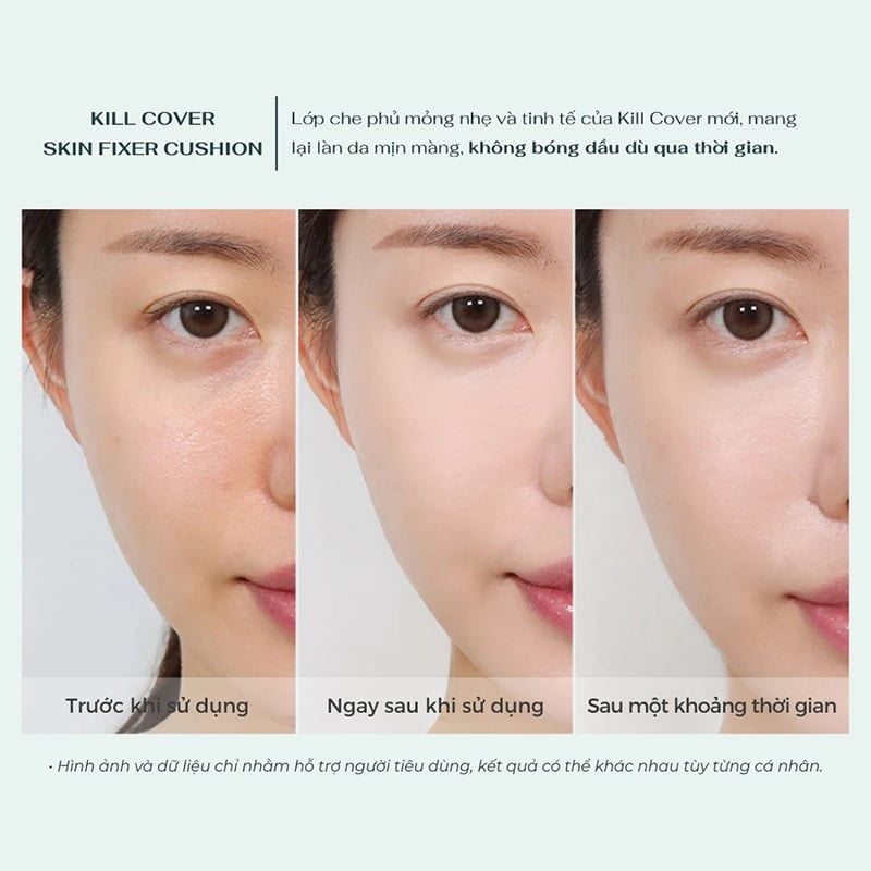 Phấn Nước Kiểm Soát Dầu, Lâu Trôi Clio Kill Cover Skin Fixer Cushion SPF50+/PA+++ 15g (Kèm lõi)