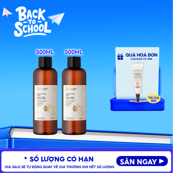  Nước Tẩy Trang Cocoon Bí Đao Thuần Chay Làm Sạch Dịu Nhẹ Winter Melon Micellar Water 