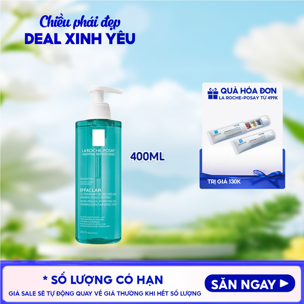  Gel Rửa Mặt Và Tắm La Roche-Posay Effaclar Micro-Peeling Purifying Gel 400ml 