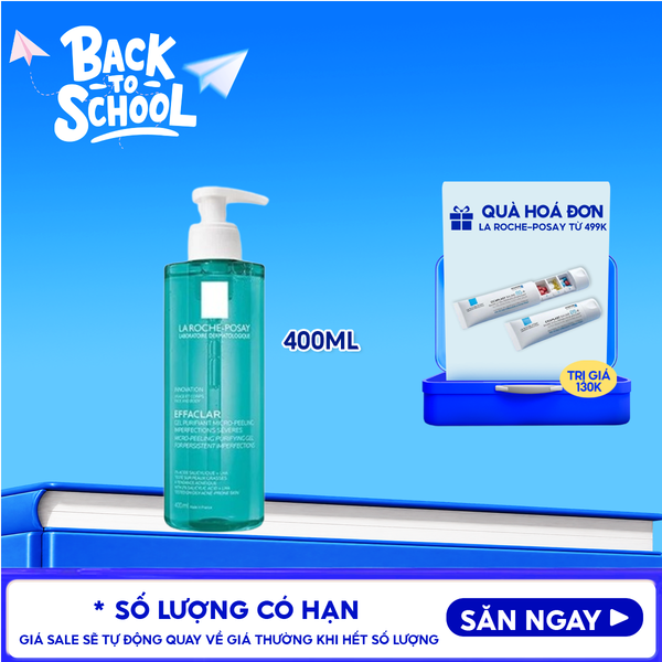  Gel Rửa Mặt Và Tắm La Roche-Posay Effaclar Micro-Peeling Purifying Gel 400ml 