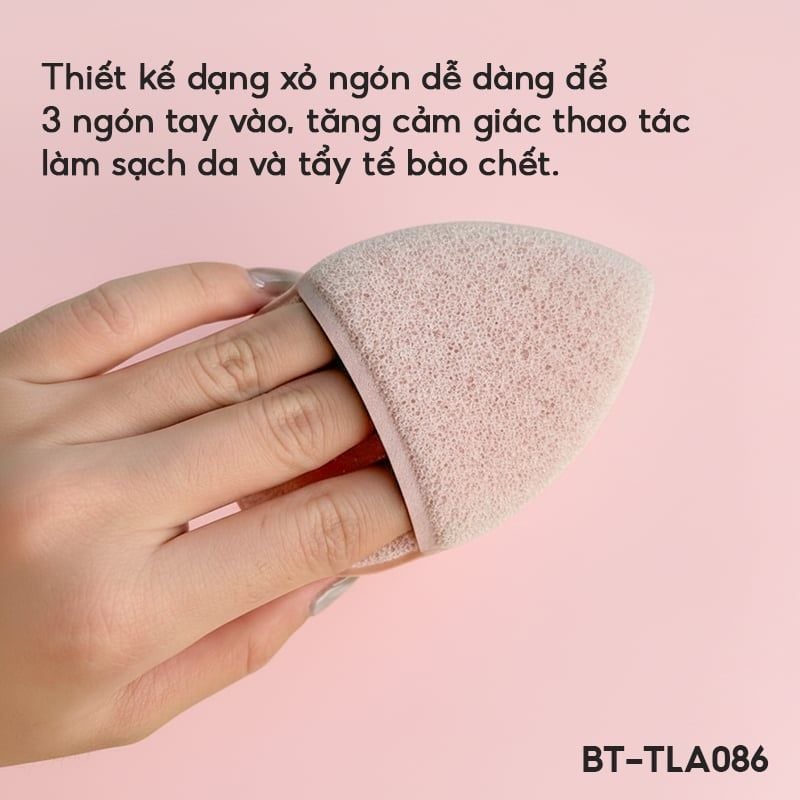 Bông Mút Rửa Mặt Xỏ Ngón TOOLA Làm Sạch Sâu Face Sponge - BT-TLA086