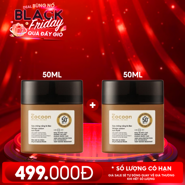  Sữa Chống Nắng Thuần Chay Cocoon Bí Đao Quang Phổ Rộng Winter Melon Sun Fluid Broad-Spectrum SPF 50+ PA++++, UVA – PF 62.6 