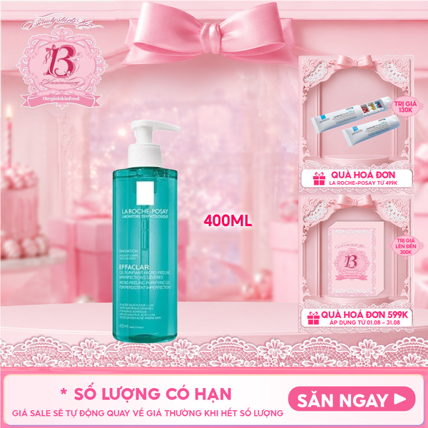  Gel Rửa Mặt Và Tắm La Roche-Posay Effaclar Micro-Peeling Purifying Gel 400ml 