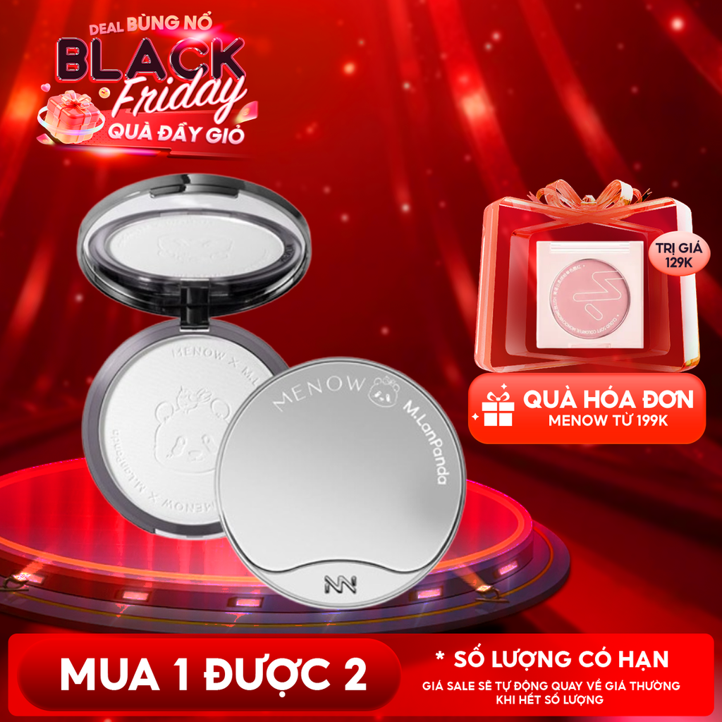 Phấn Phủ MENOW x MENGLAN PANDA Dạng Nén Velvet Mist Complexion Powder 21g