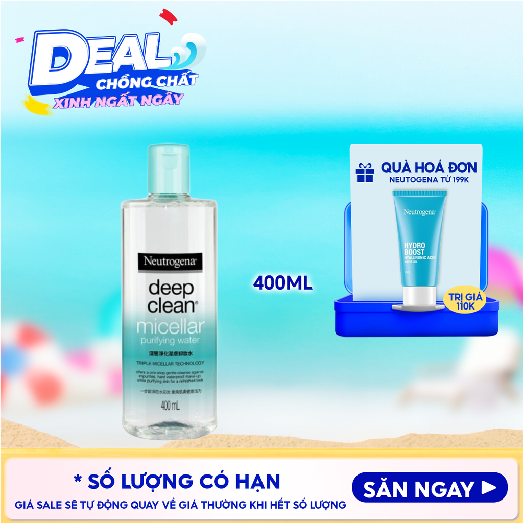 Nước Tẩy Trang Neutrogena Thanh Lọc Và Làm Sạch Sâu Deep Clean Micellar Purifying Water 400ml