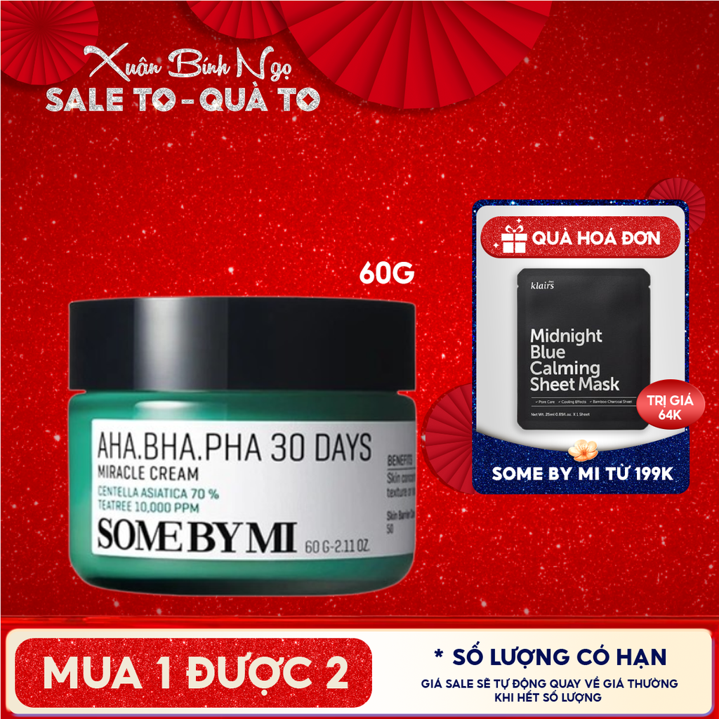 Kem Dưỡng Some By Mi Hỗ Trợ Cải Thiện Mụn AHA-BHA-PHA 30 Days Miracle Cream