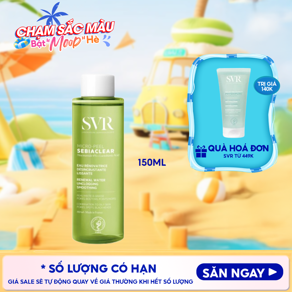 Nước Hoa Hồng SVR Dành Cho Da Dầu Mụn Sebiaclear Micro Peel 150ml