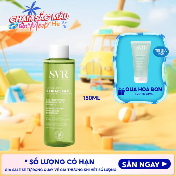  Nước Hoa Hồng SVR Dành Cho Da Dầu Mụn Sebiaclear Micro Peel 150ml 