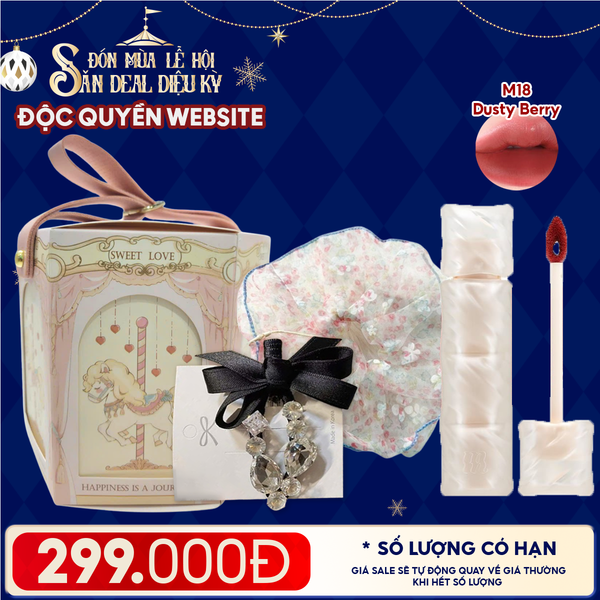  Túi Quà Giáng Sinh: Son Merzy + Kẹp Tóc Ngẫu Nhiên + Cột Tóc Ngẫu Nhiên + Túi Quà Tặng 