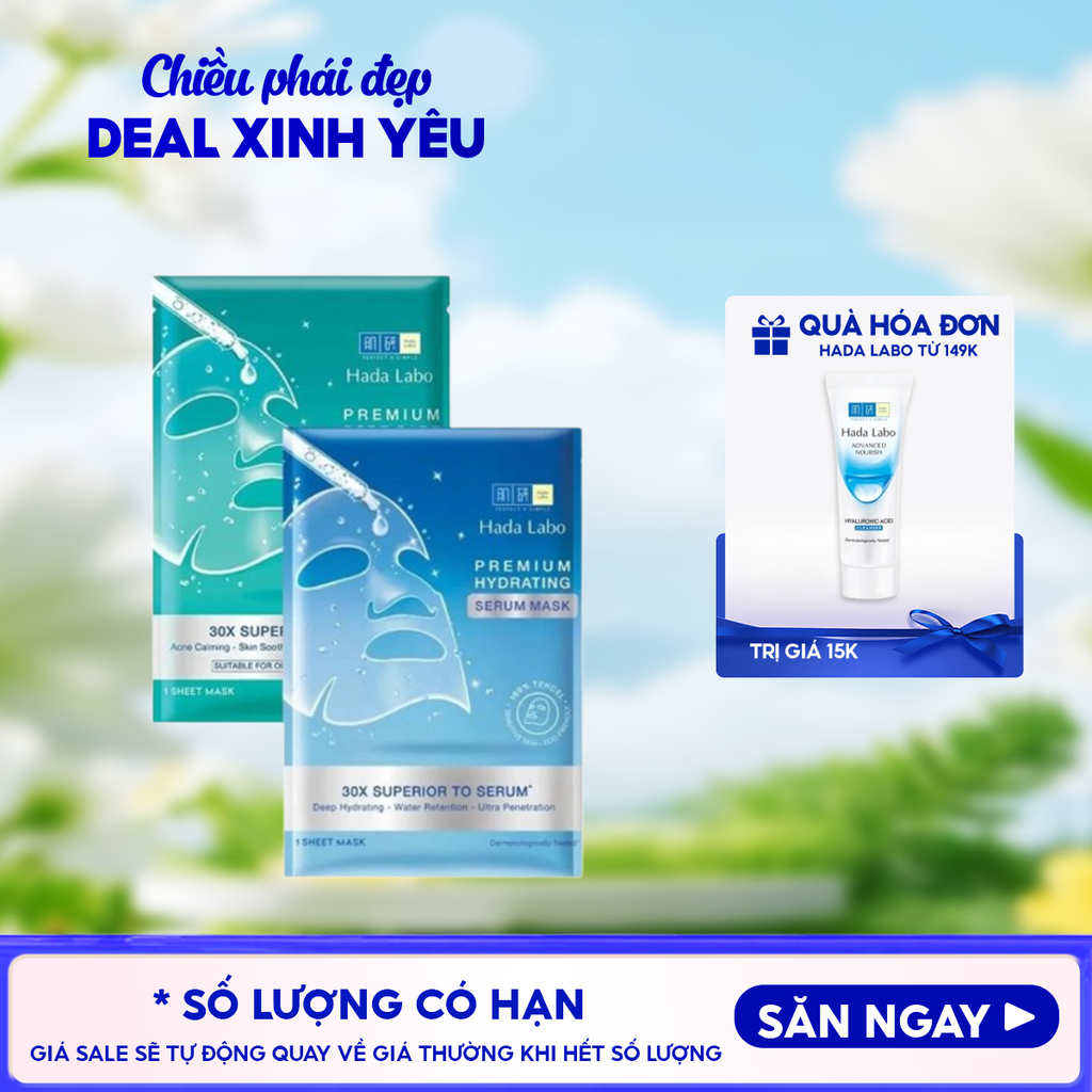 Mặt Nạ Tinh Chất Hada Labo Dưỡng Ẩm, Làm Dịu Da, Cải Thiện Mụn Premium Serum Mask 23g