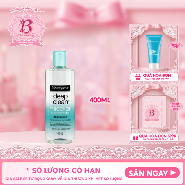  Nước Tẩy Trang Neutrogena Thanh Lọc Và Làm Sạch Sâu Deep Clean Micellar Purifying Water 400ml 