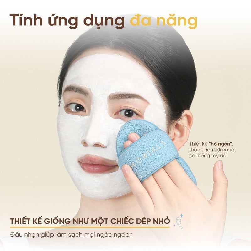 Bông Rửa Mặt Amortals Bọt Biển Hình Găng Tay Hở Ngón Wash To Smile Face-Washing Puff (Slipper-Shaped)