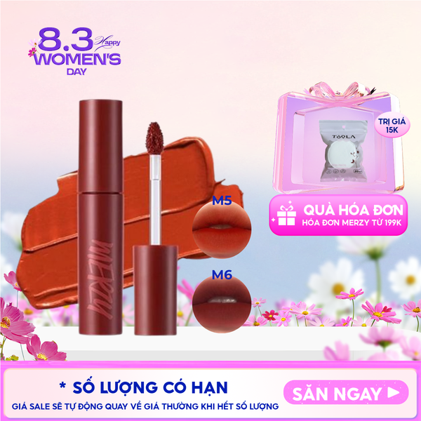  [Màu 1-6] Son Kem Lì Merzy Siêu Mịn Môi Bite The Beat Mellow Tint 4g 