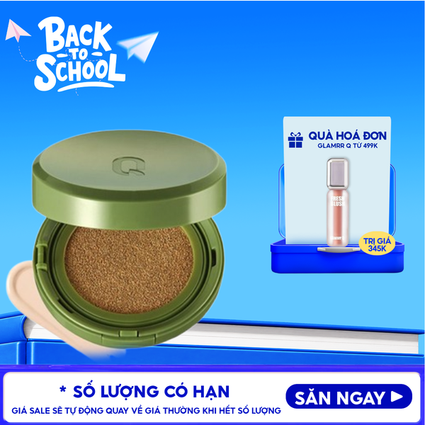  Phấn Nước GLAMRR Q Kiềm Dầu, Che Phủ Cao Vegan Super Cover Cushion SPF50+/PA+++ 