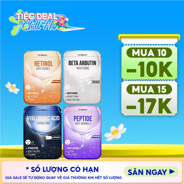  [4 GIẢI PHÁP] Mặt Nạ Foodaholic Hỗ Trợ Dưỡng Trắng, Dưỡng Ẩm, Hạn Chế Lão Hóa Mask 23ml 