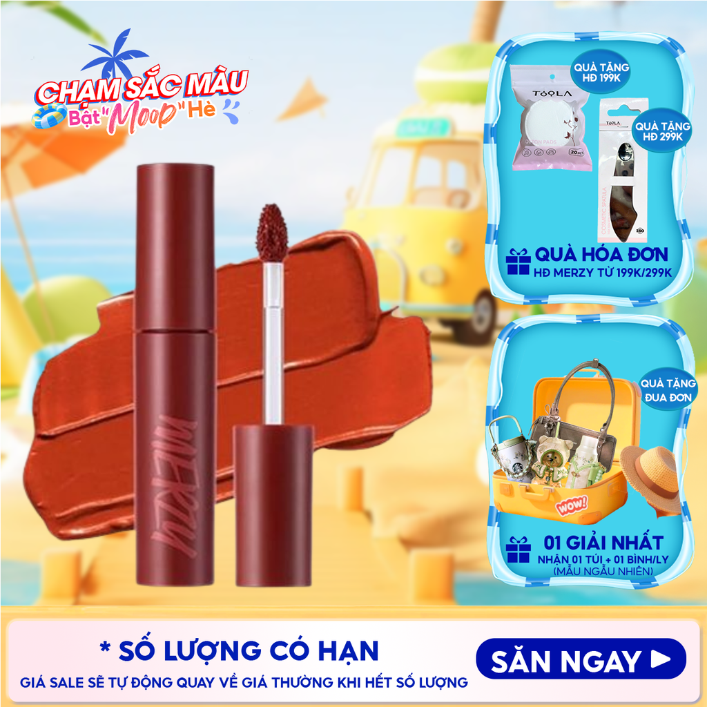 [Màu 1-6] Son Kem Lì Merzy Siêu Mịn Môi Bite The Beat Mellow Tint 4g