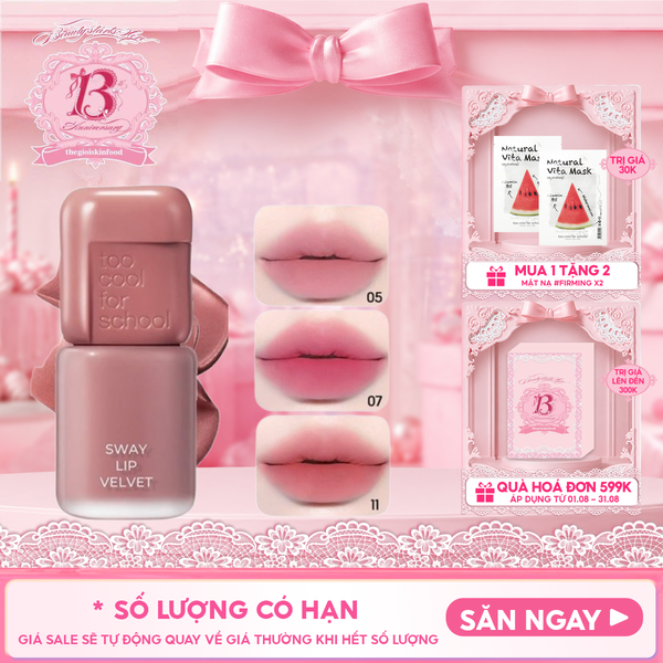  Son Bùn Lì Mờ Too Cool For School Sway Lip Velvet 3.3g 