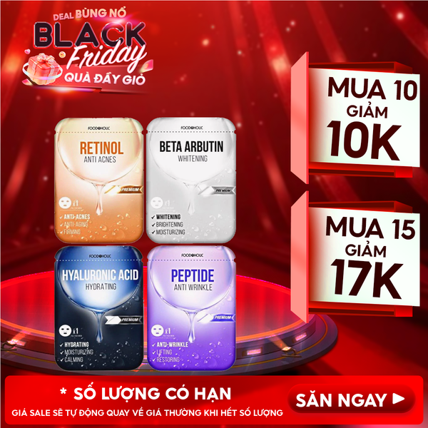  [4 GIẢI PHÁP] Mặt Nạ Foodaholic Hỗ Trợ Dưỡng Trắng, Dưỡng Ẩm, Hạn Chế Lão Hóa Mask 23ml 