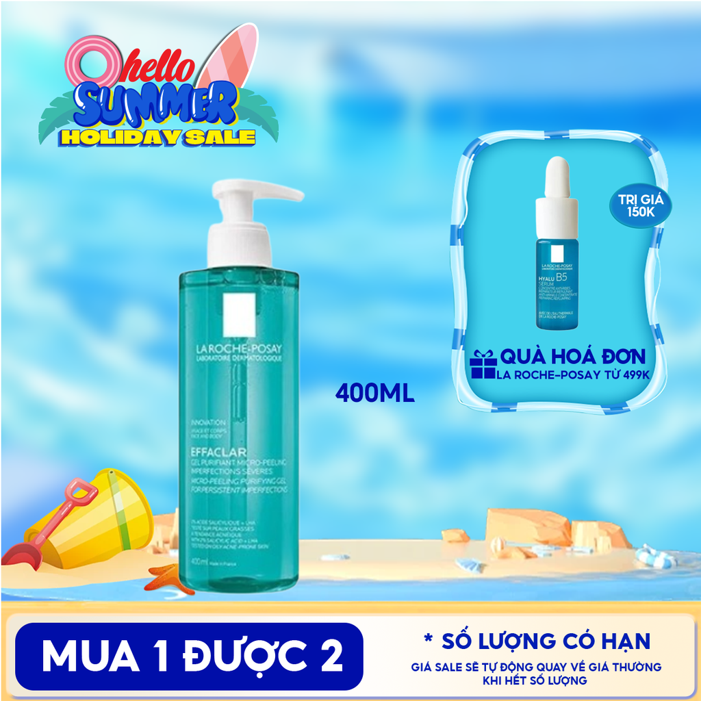 Gel Rửa Mặt Và Tắm La Roche-Posay Effaclar Micro-Peeling Purifying Gel 400ml
