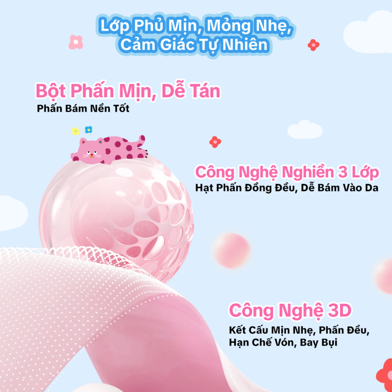 Phấn Phủ Dạng Nén Colorkey Blurring Silky Setting Powder #Soft Lavender 7g (The Polka Dot Cat Edition)
