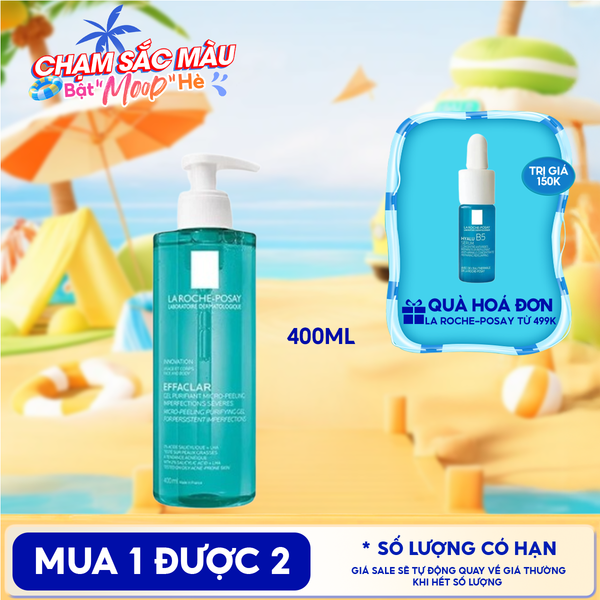  Gel Rửa Mặt Và Tắm La Roche-Posay Effaclar Micro-Peeling Purifying Gel 400ml 