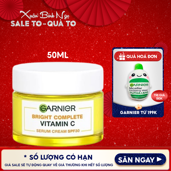  Kem Dưỡng Garnier Hỗ Trợ Sáng Da Ban Ngày Light Complete Whitening Serum Cream SPF30 50ml 