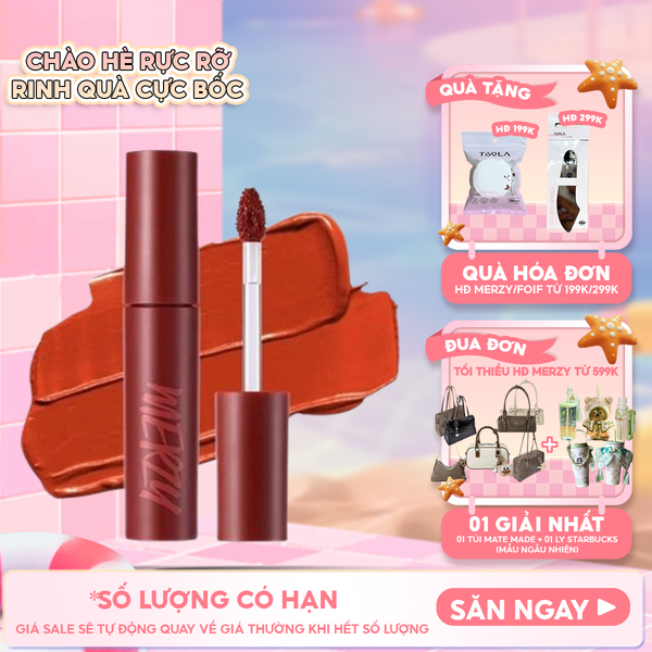  [Màu 1-6] Son Kem Lì Merzy Siêu Mịn Môi Bite The Beat Mellow Tint 4g 