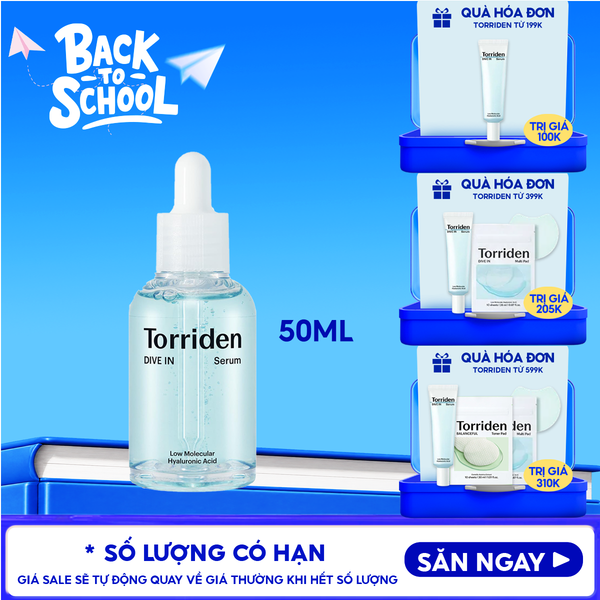  Serum Torriden Thuần Chay Cấp Ẩm, Làm Dịu Da Torriden Dive-In Serum 50ml 
