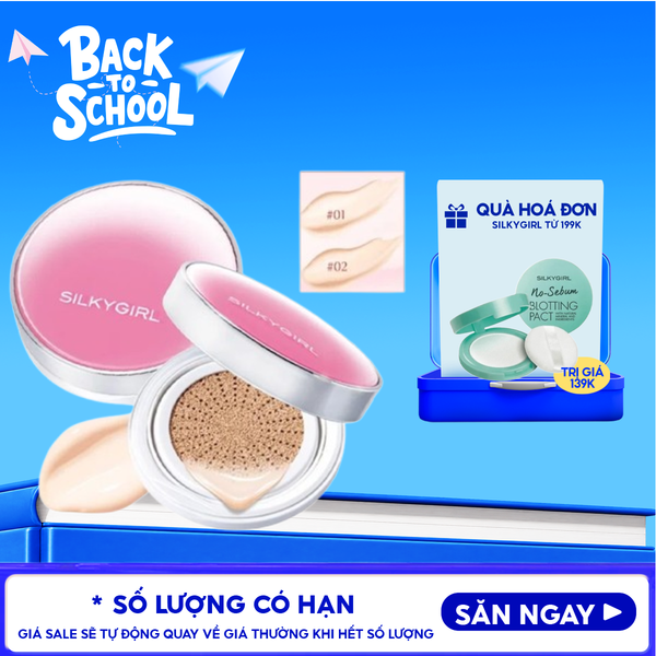  Phấn Nước Silkygirl Chống Nắng Lâu Trôi Serum Cushion SPF50+ PA+++ 13g 