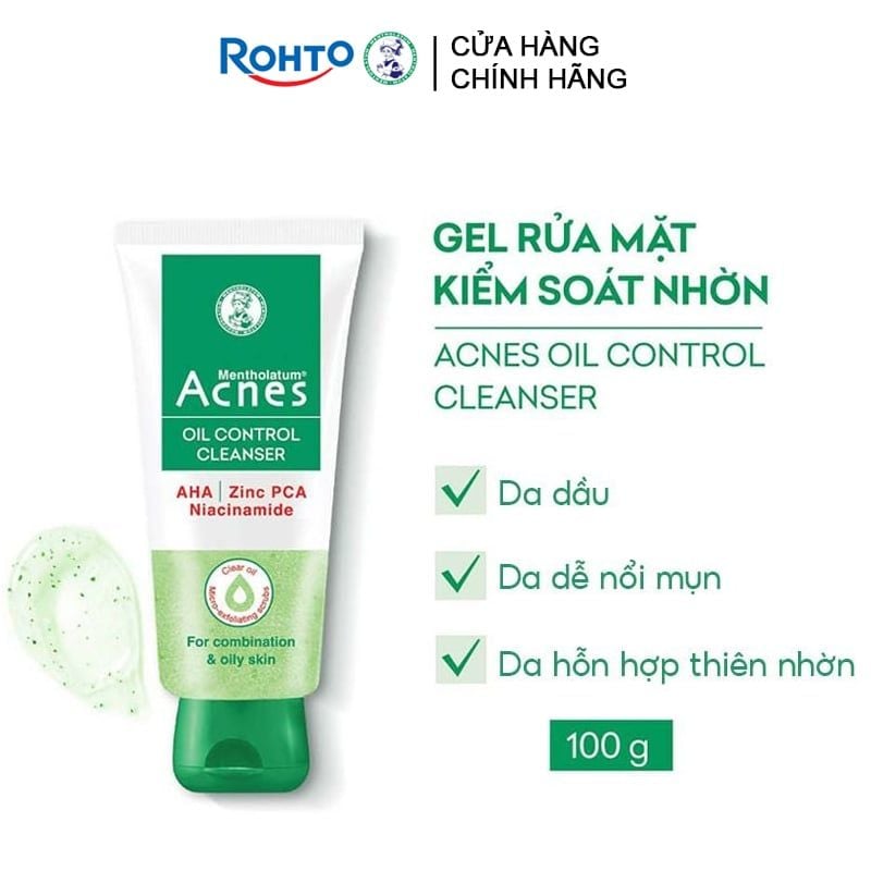 Gel Rửa Mặt Acnes Làm Sạch Sâu, Kiểm Soát Nhờn Oil Control Cleanser 100g
