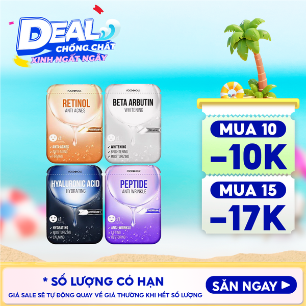  [4 GIẢI PHÁP] Mặt Nạ Foodaholic Hỗ Trợ Dưỡng Trắng, Dưỡng Ẩm, Hạn Chế Lão Hóa Mask 23ml 
